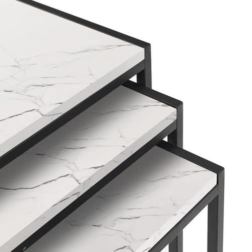 Tribeca nest of tables - white marble - Image 3
