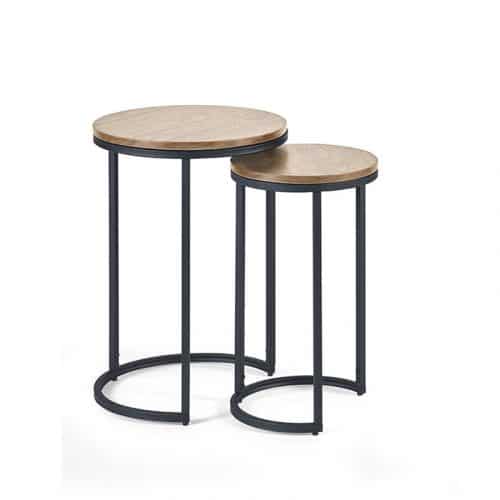 Tribeca round nesting side tables - sonoma oak