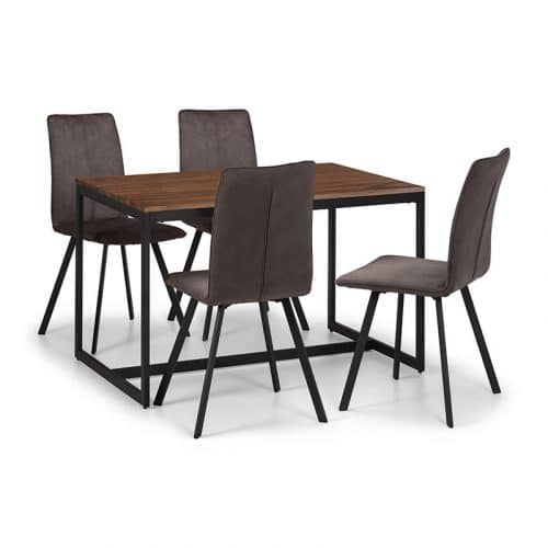 Tribeca walnut dining table & 4 monroe chairs - Image 2