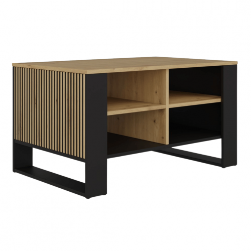 Modern Coffee Table 4P Slim Oak Artisan Black - Image 2