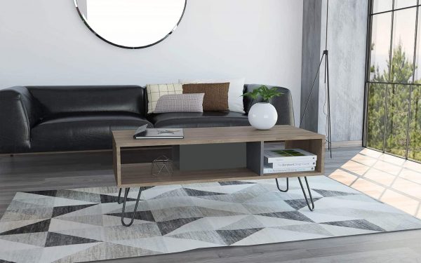 Coffee table with a bleached oak finish